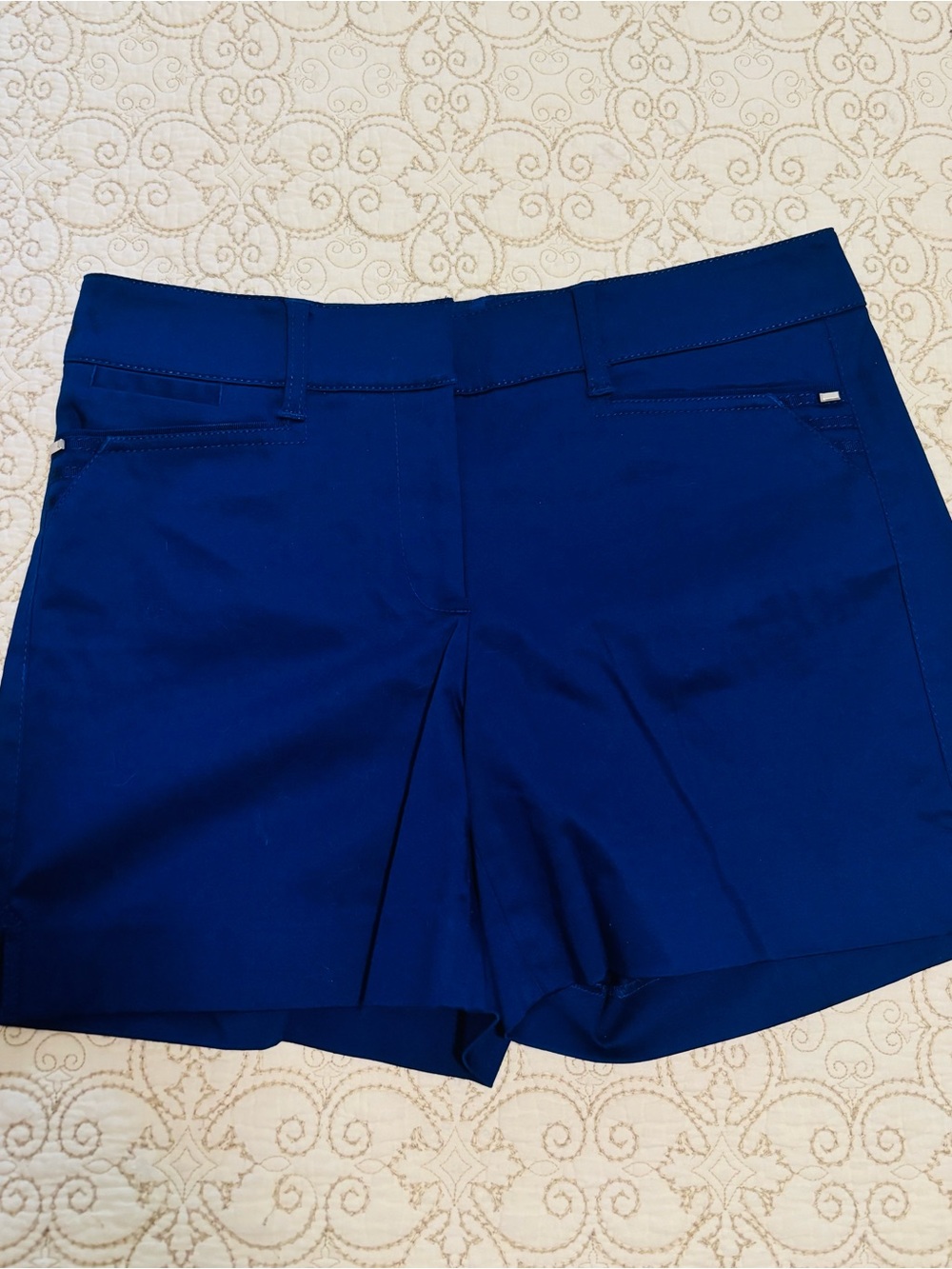 White House Black Market Navy Blue Tailored Bermuda Shorts - Picture 2 of 4